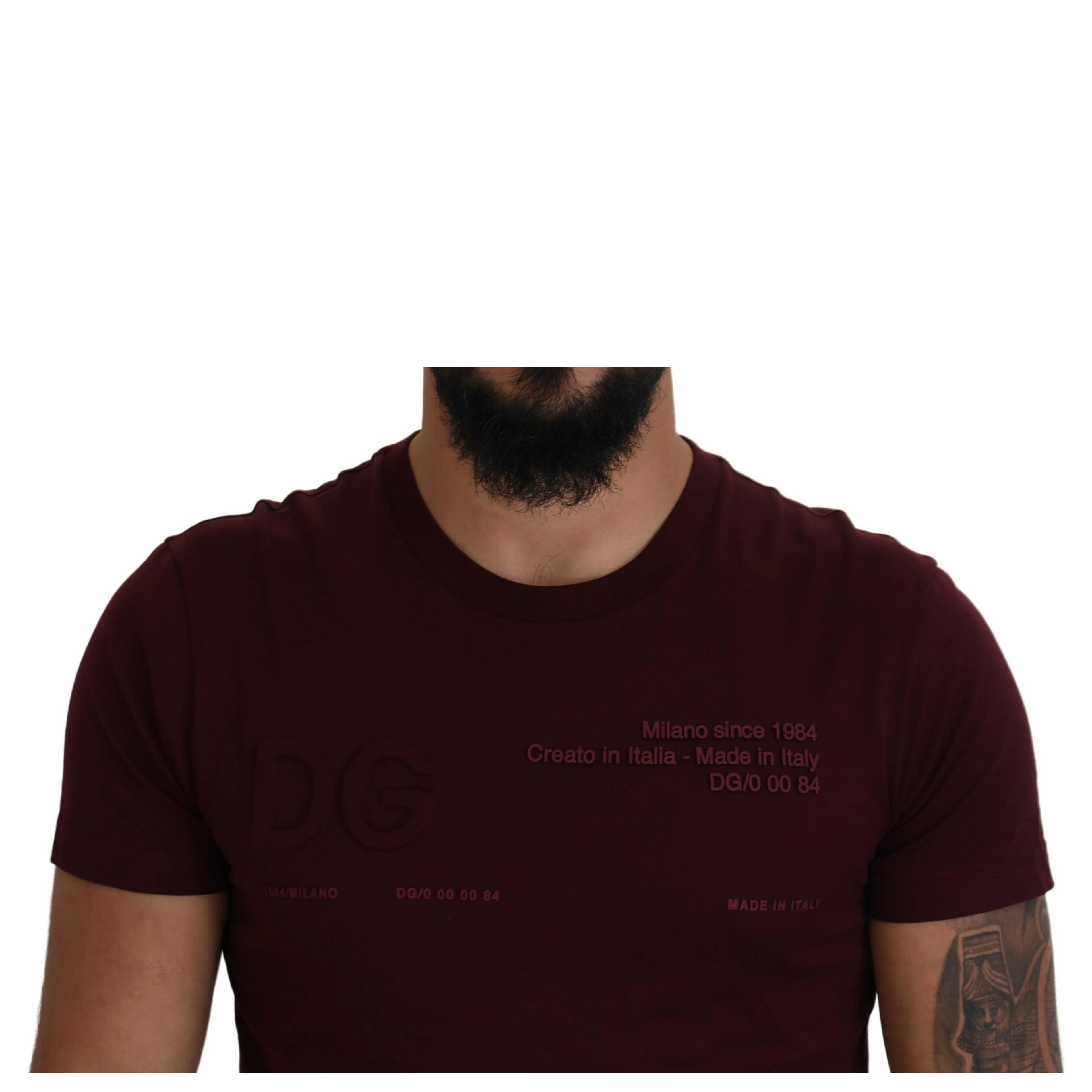 Maroon Printed Short Sleeves Men T-shirt