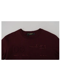 Maroon Printed Short Sleeves Men T-shirt
