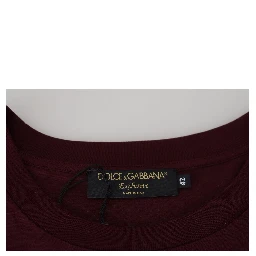 Maroon Printed Short Sleeves Men T-shirt