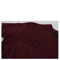 Maroon Printed Short Sleeves Men T-shirt