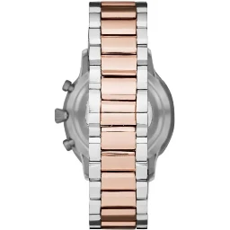 Silver and Bronze Steel Chronograph Watch