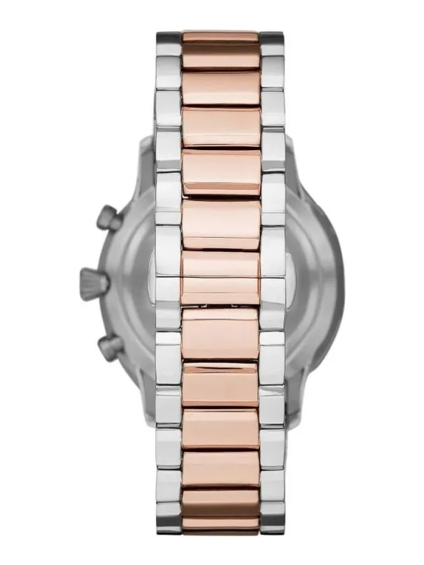 Silver and Bronze Steel Chronograph Watch