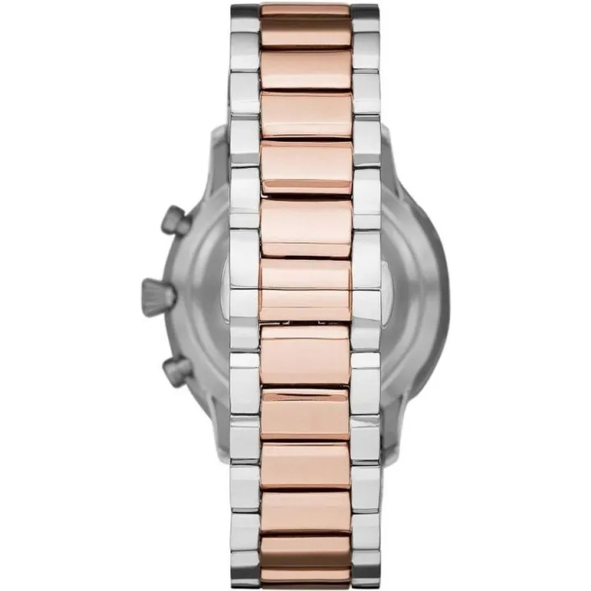 Silver and Bronze Steel Chronograph Watch