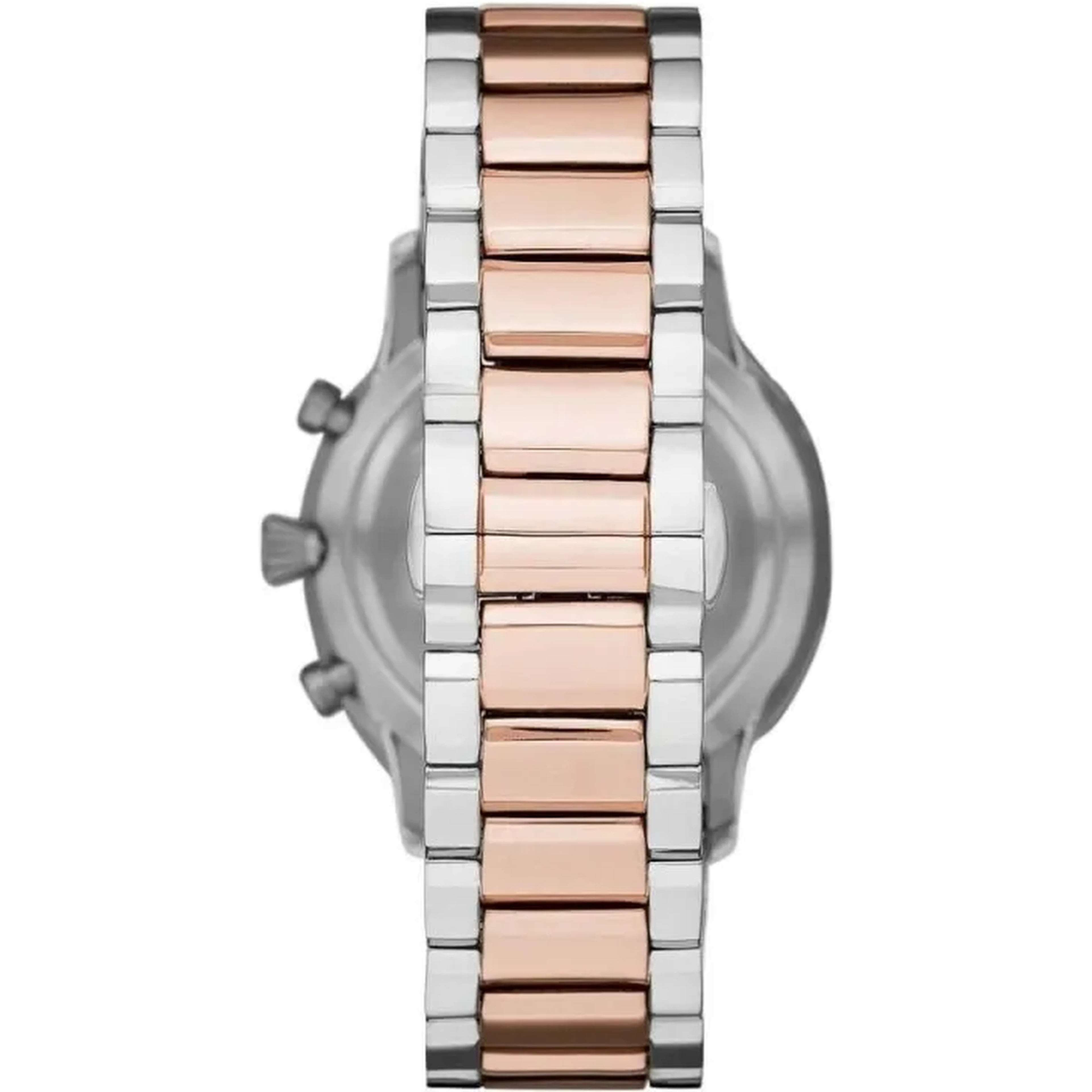 Silver and Bronze Steel Chronograph Watch