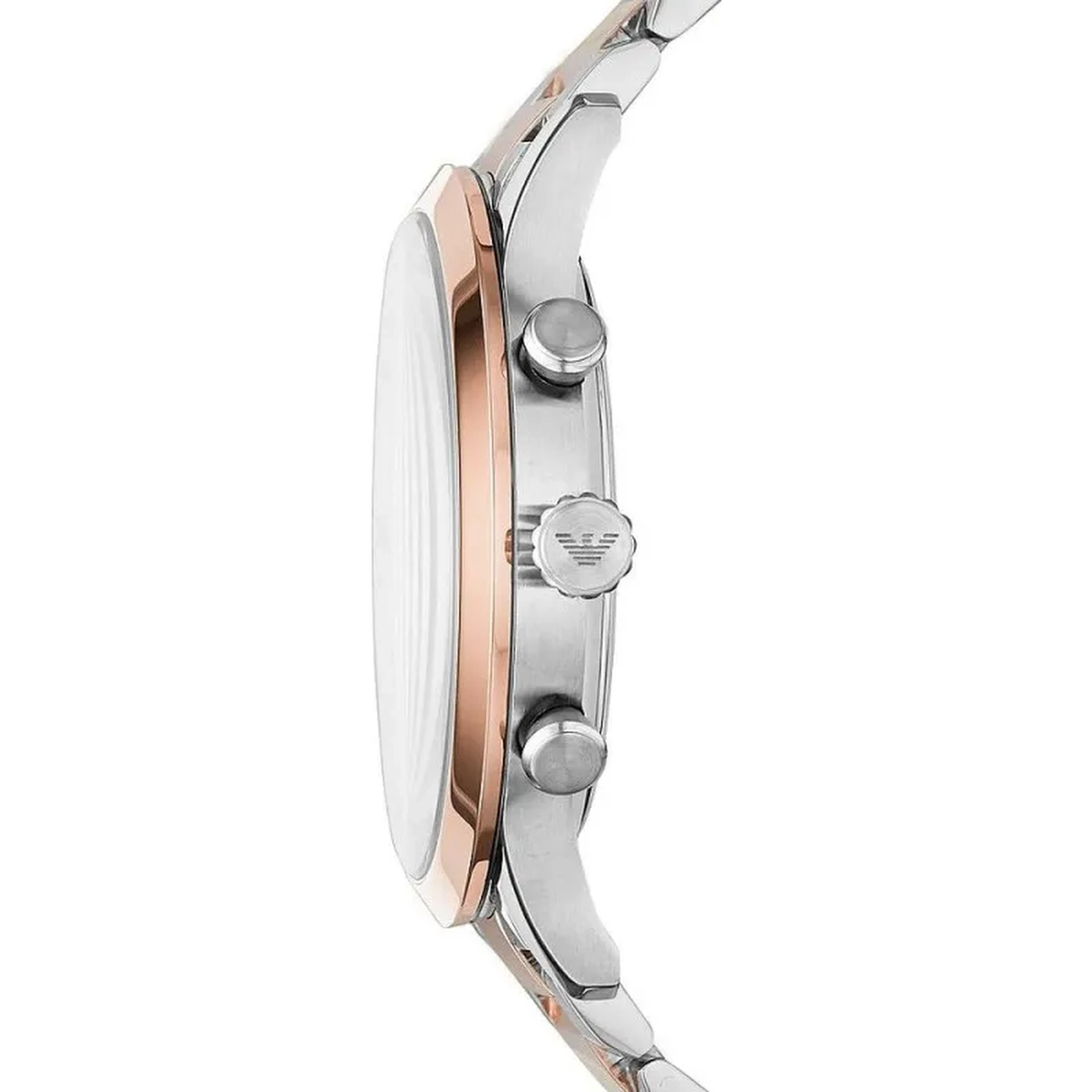 Silver and Bronze Steel Chronograph Watch