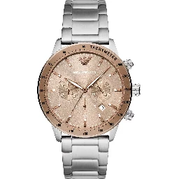 Bronze and Silver Steel Chronograph Watch