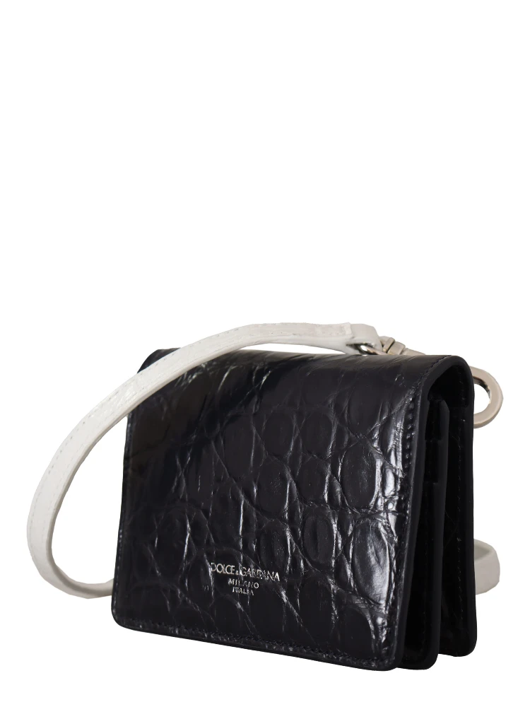 Blue White Caiman Leather Strap Card Holder Wallet alternative