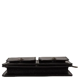 Black Leather Wristlet Mini Bag Card Bill Wallet