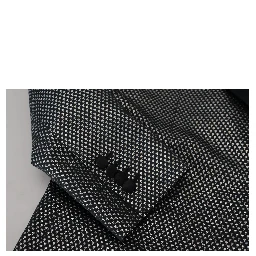 Black Silver Jacquard Slim Fit Jacket Blazer