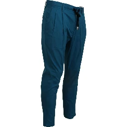 Blue Cotton Chinos Trousers Pants