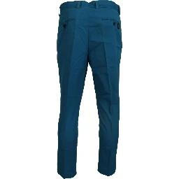 Blue Cotton Chinos Trousers Pants