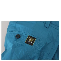 Blue Cotton Chinos Trousers Pants
