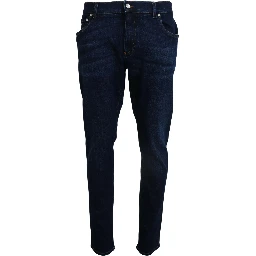 Dark Blue Cotton Denim SKINNY Jeans