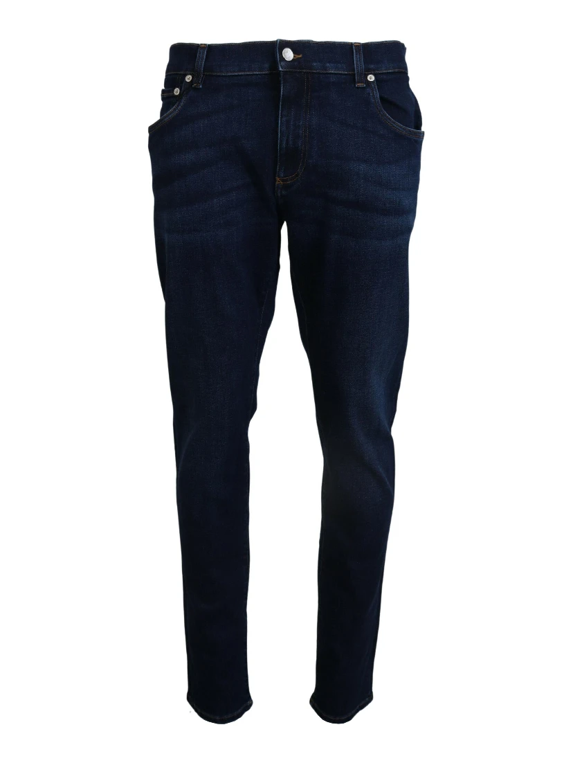 Dark Blue Cotton Denim SKINNY Jeans
