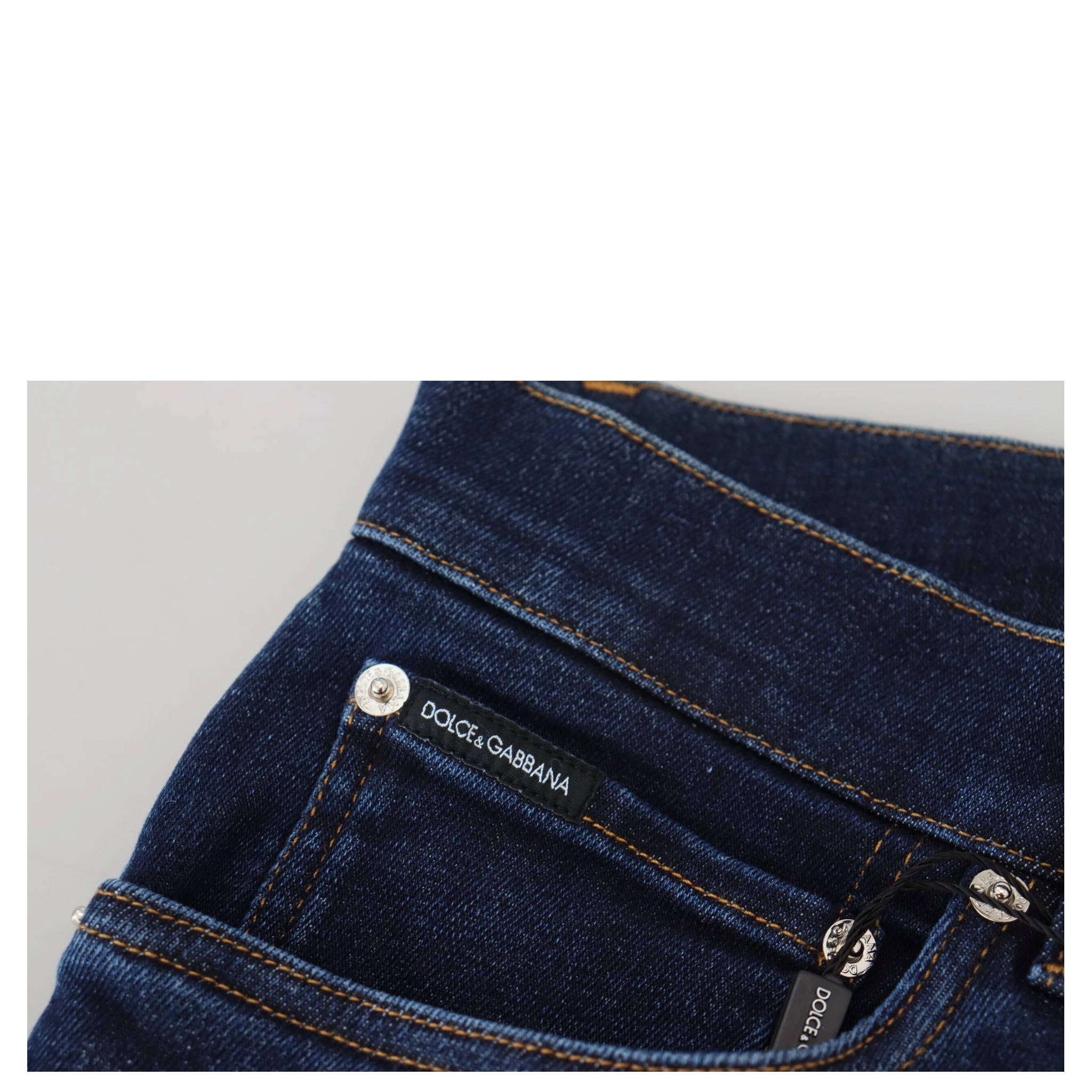 Dark Blue Cotton Denim SKINNY Jeans