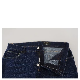 Dark Blue Cotton Denim SKINNY Jeans