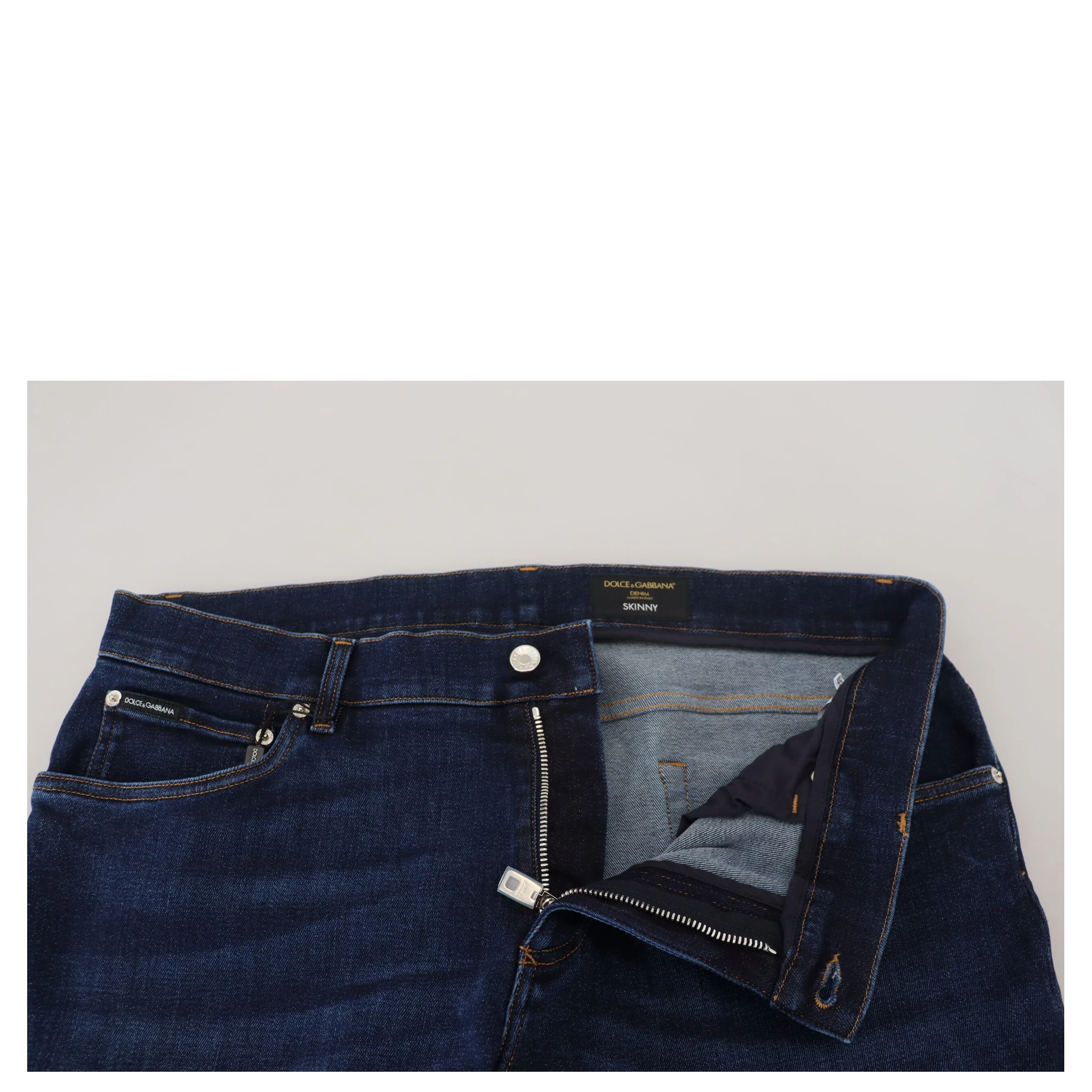 Dark Blue Cotton Denim SKINNY Jeans