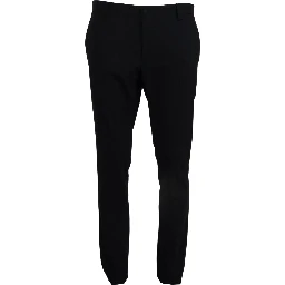 Blue Wool Stretch Dress Formal Slim Fit Pant