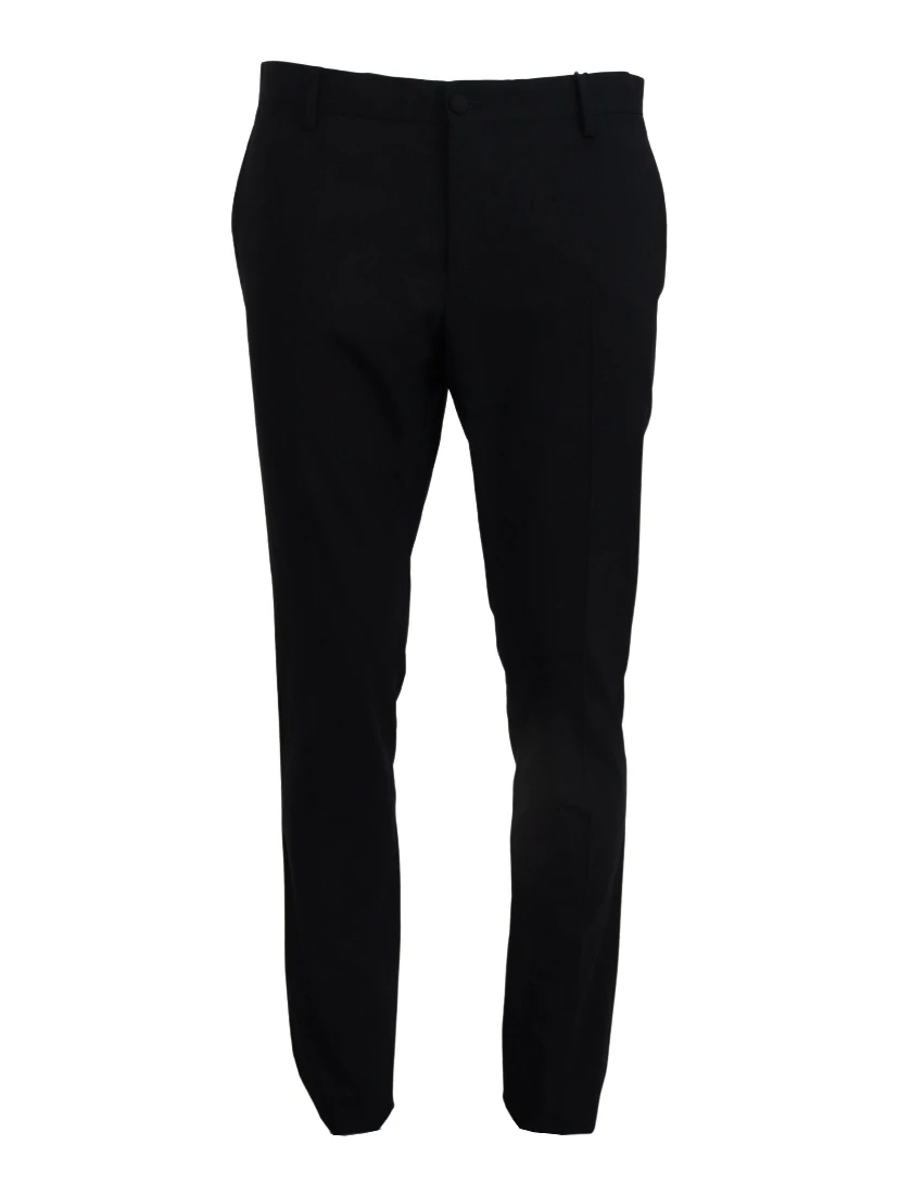 Blue Wool Stretch Dress Formal Slim Fit Pant