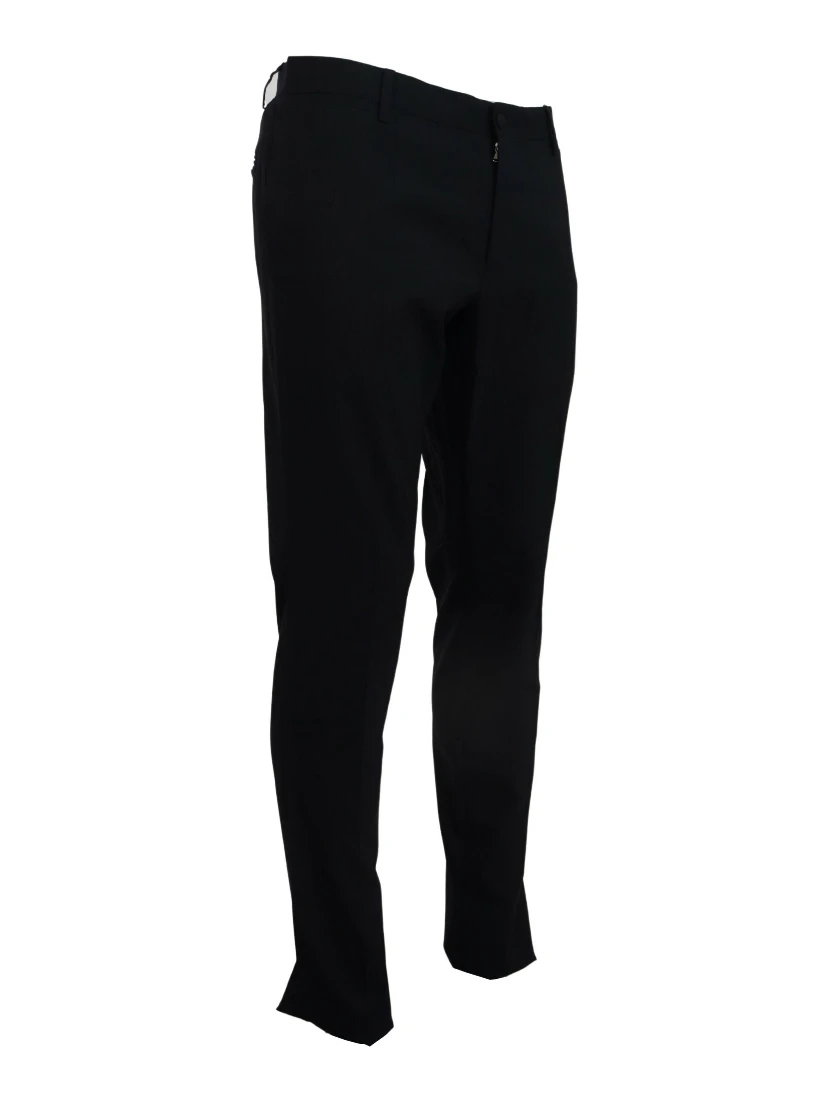 Blue Wool Stretch Dress Formal Slim Fit Pant