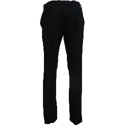 Blue Wool Stretch Dress Formal Slim Fit Pant