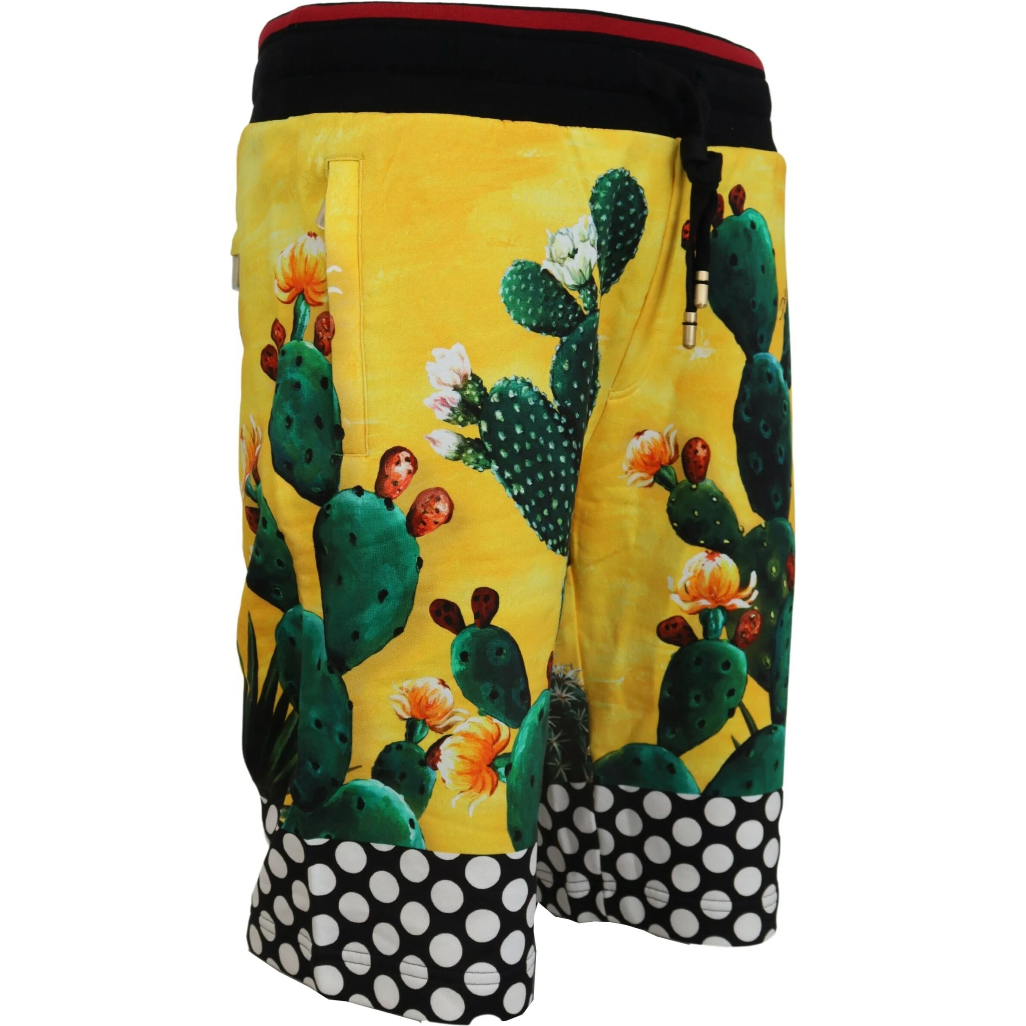Multicolor Cactus Print Cotton Sweat Shorts