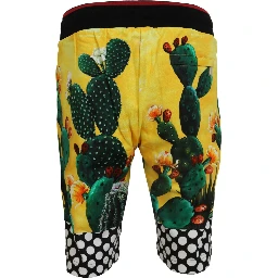 Multicolor Cactus Print Cotton Sweat Shorts
