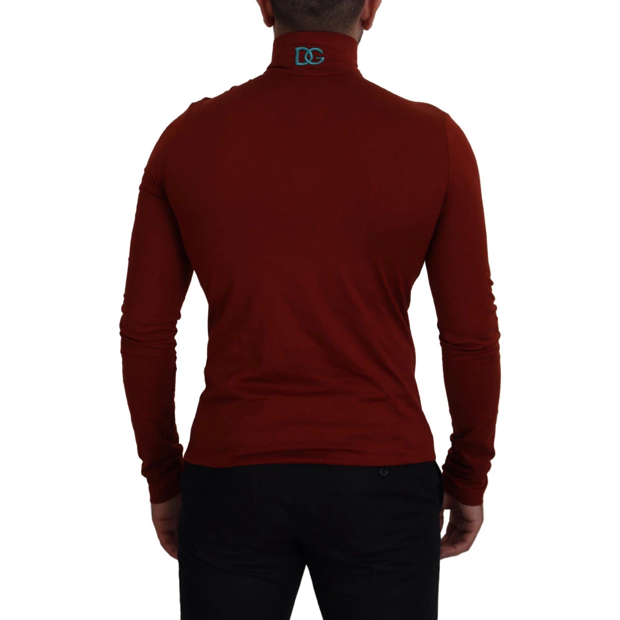 Maroon Cotton Turtle Neck Zip Sweater