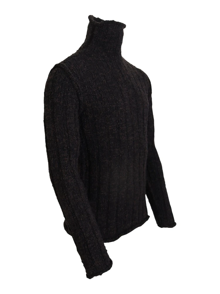 Brown Wool Knit Turtleneck Pullover Sweater alternative