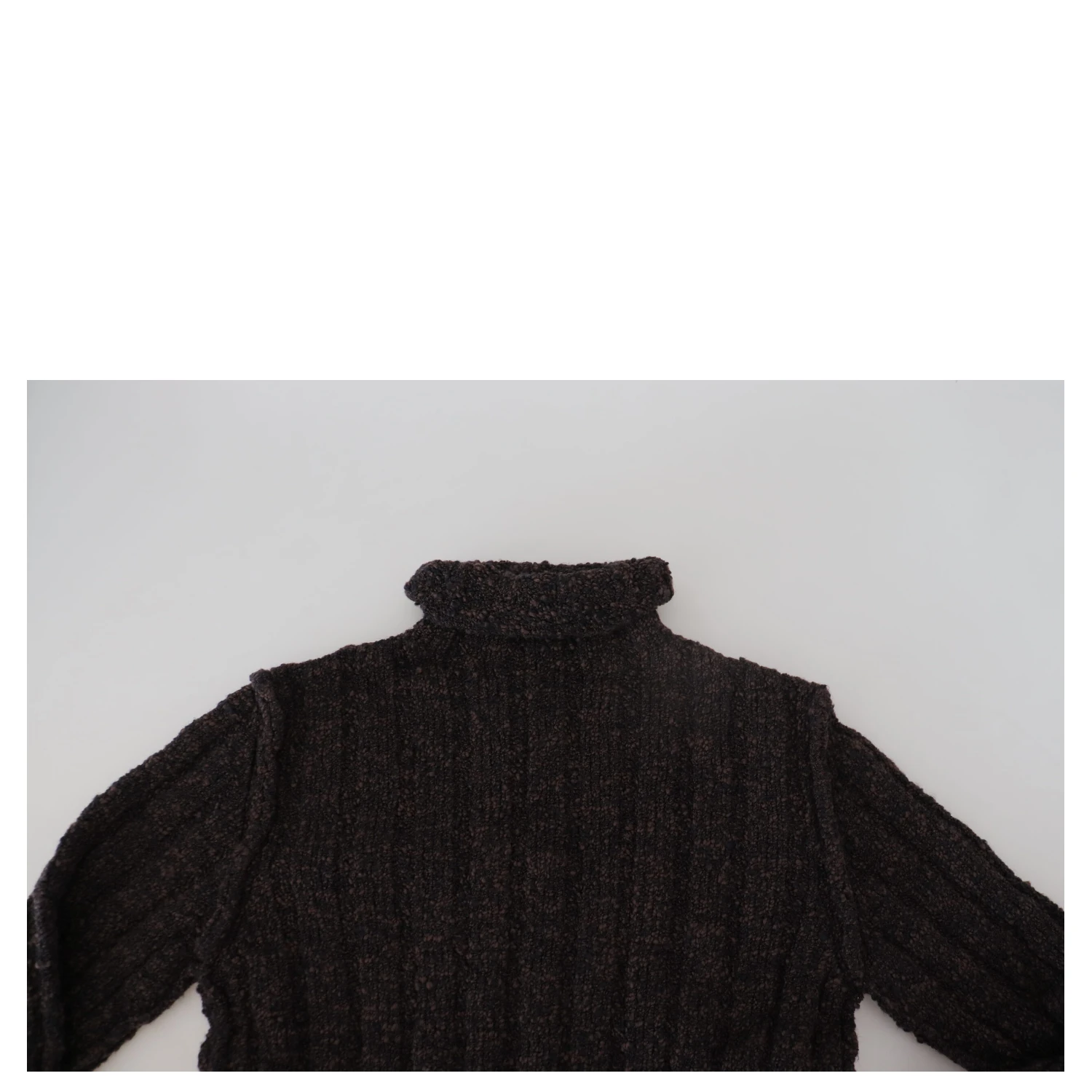 Brown Wool Knit Turtleneck Pullover Sweater