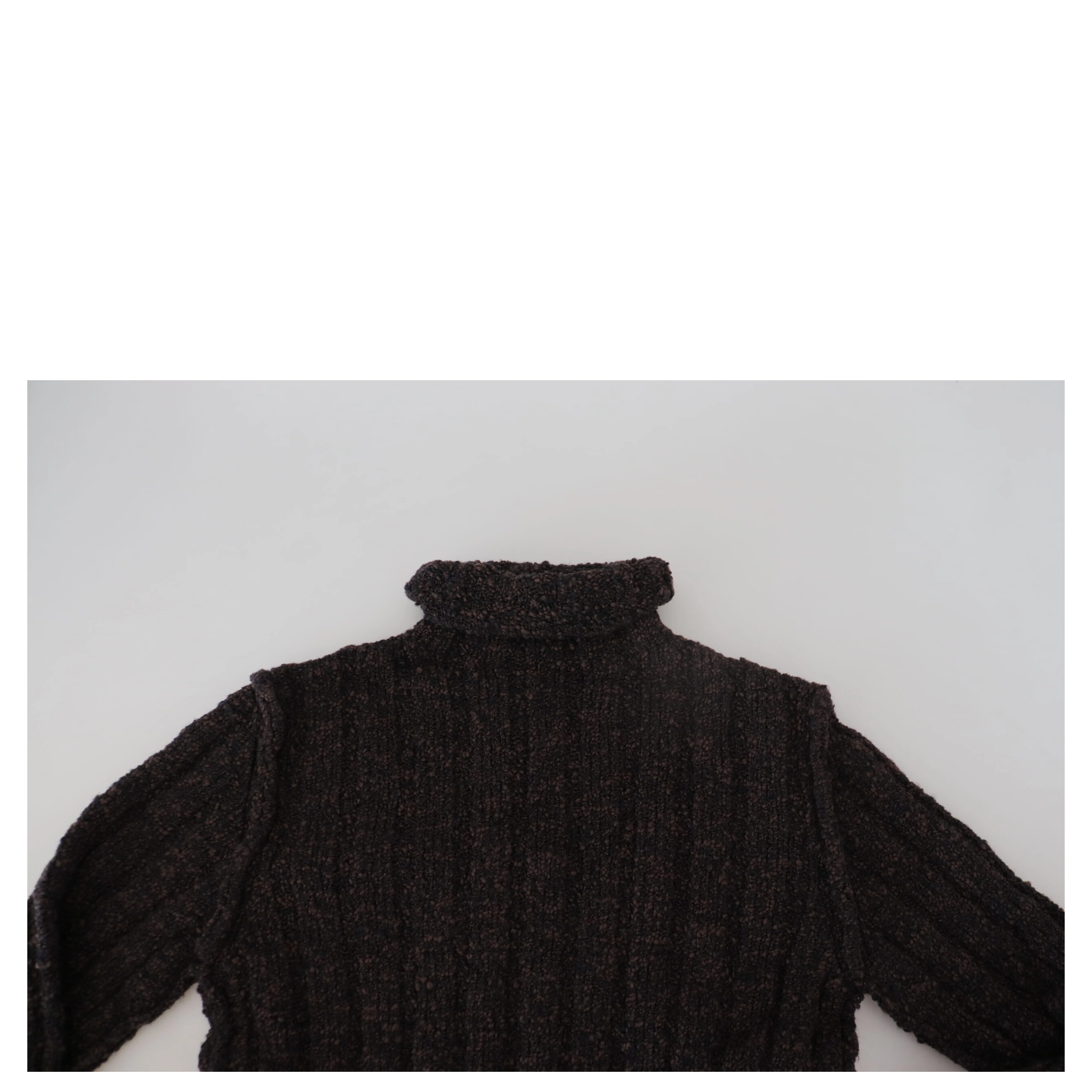 Brown Wool Knit Turtleneck Pullover Sweater