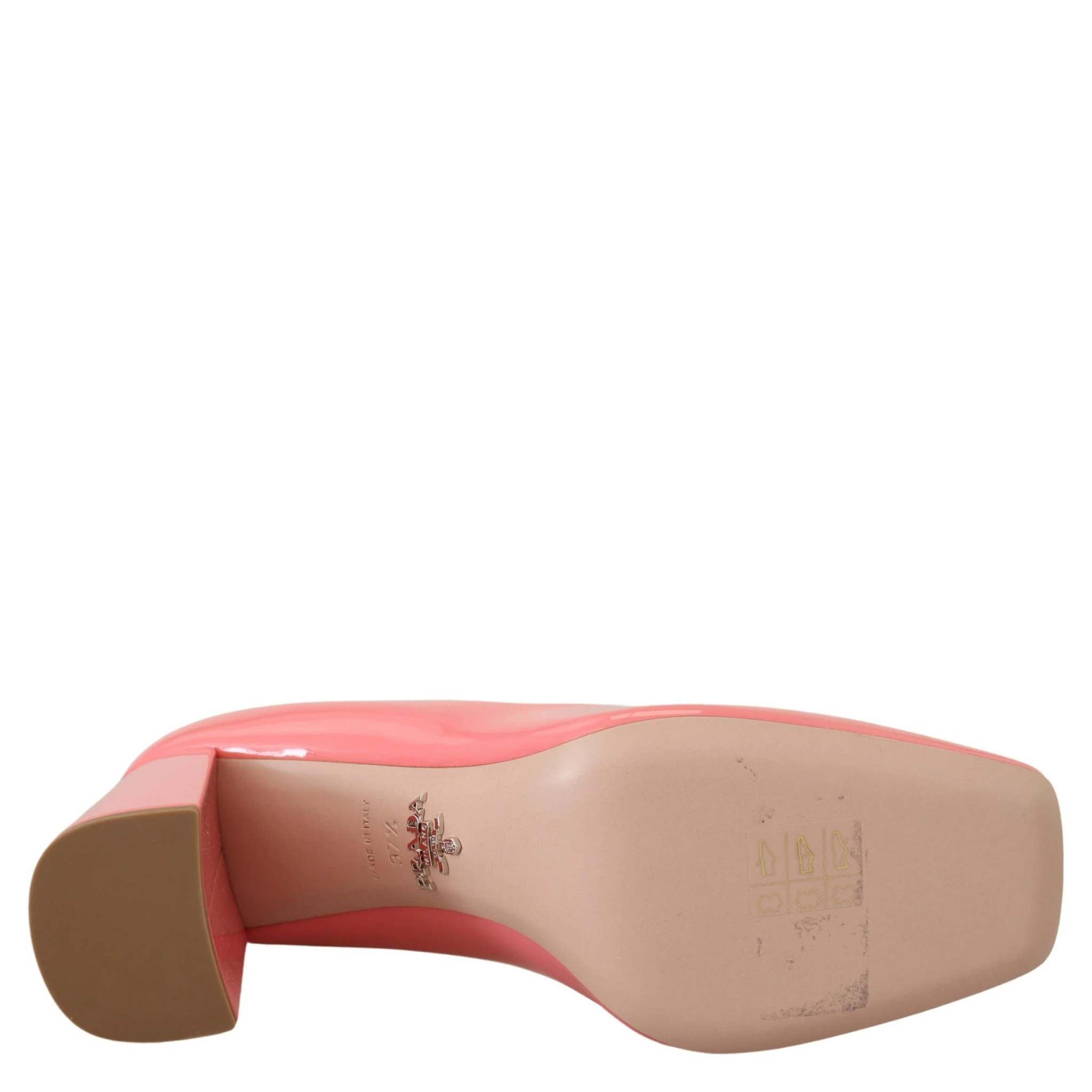 Pink Patent Leather Block Heels Pumps Classic