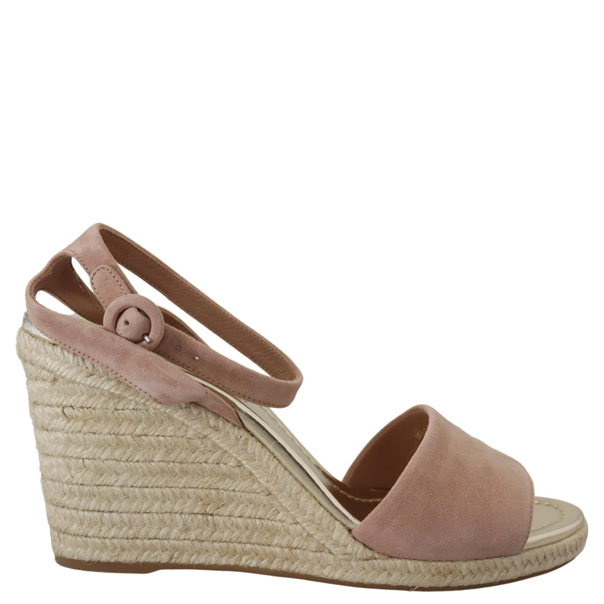 Pink Suede Leather Ankle Strap Sandals