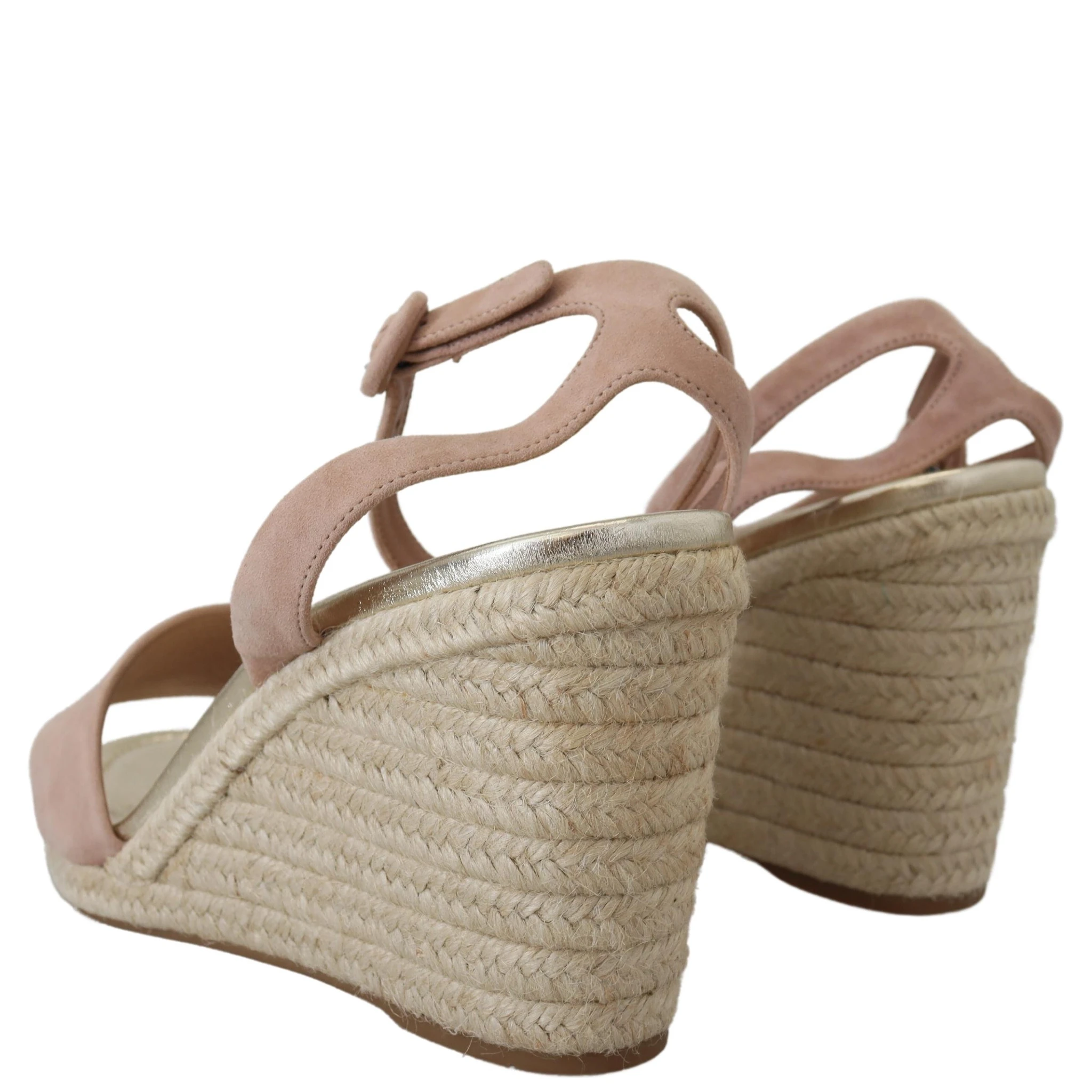 Pink Suede Leather Ankle Strap Sandals