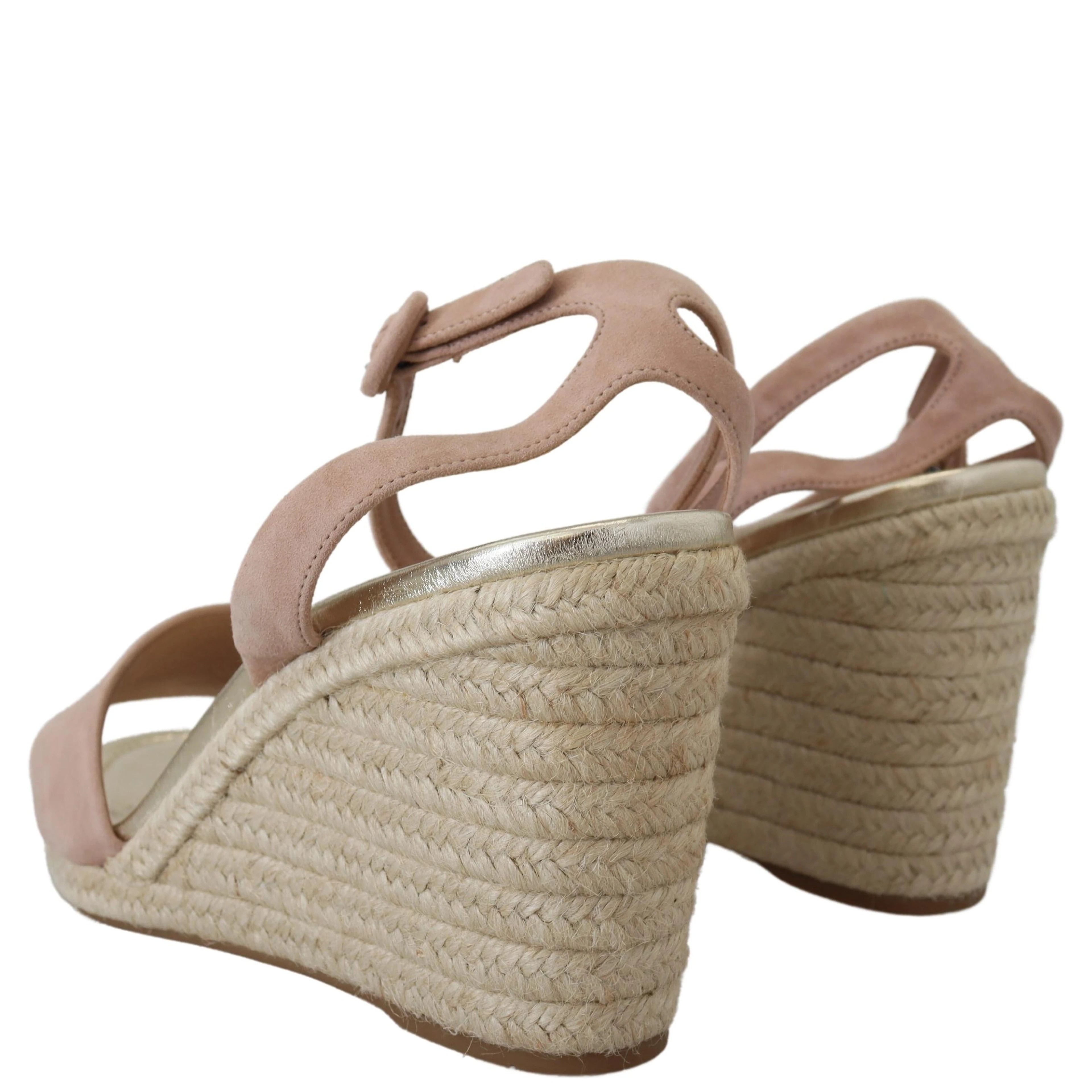Pink Suede Leather Ankle Strap Sandals