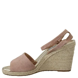 Pink Suede Leather Ankle Strap Sandals