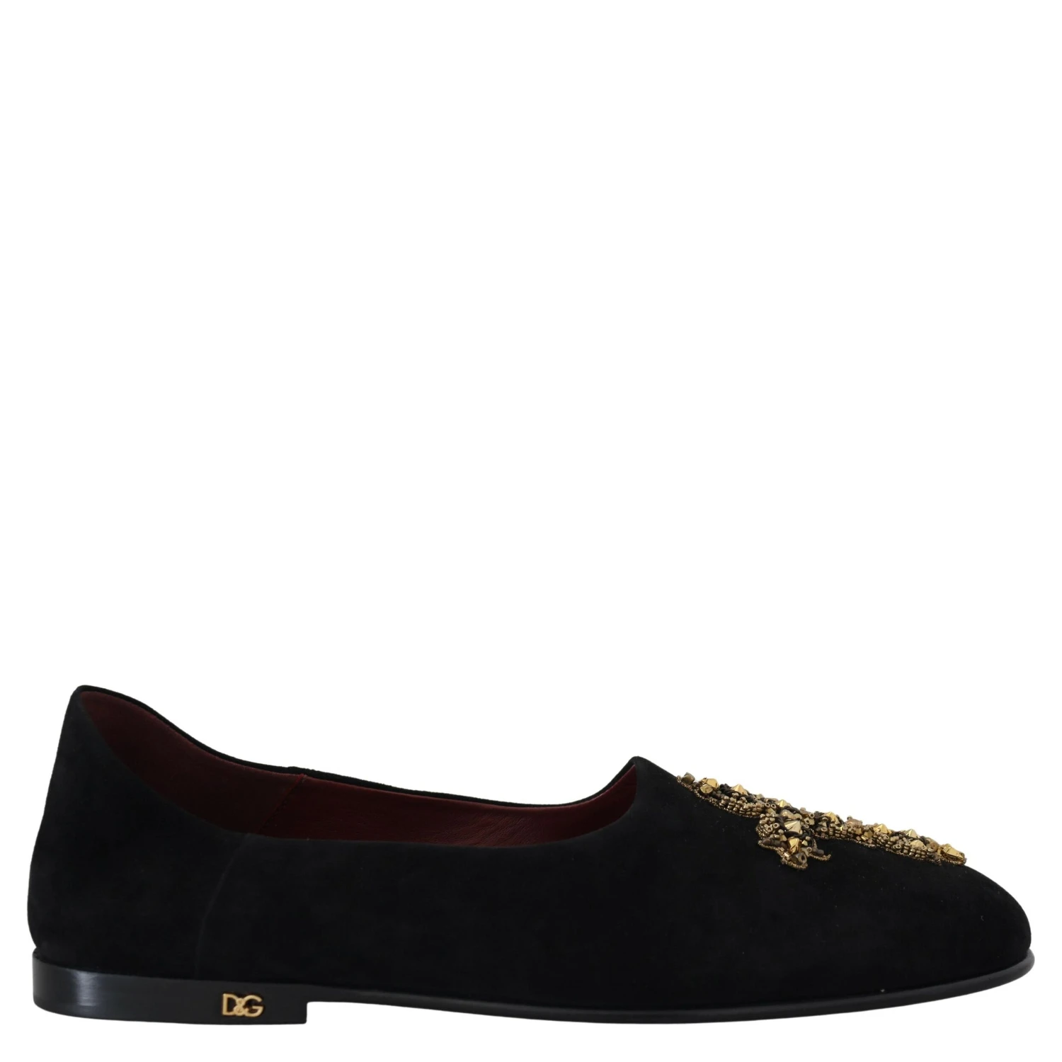Black Suede Gold Cross Slip On Loafers Shoes