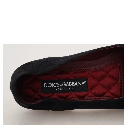 Black Suede Gold Cross Slip On Loafers Shoes