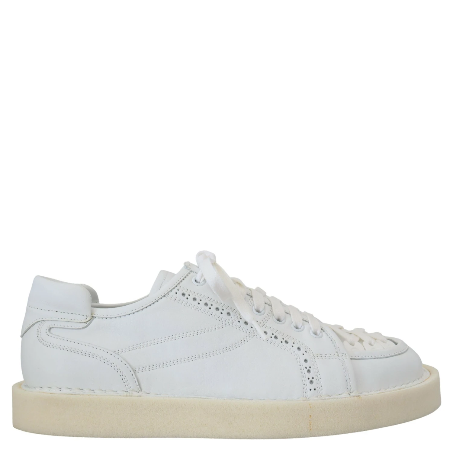 White Leather Low Top Oxford Sneakers Casual Shoes