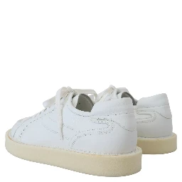 White Leather Low Top Oxford Sneakers Casual Shoes