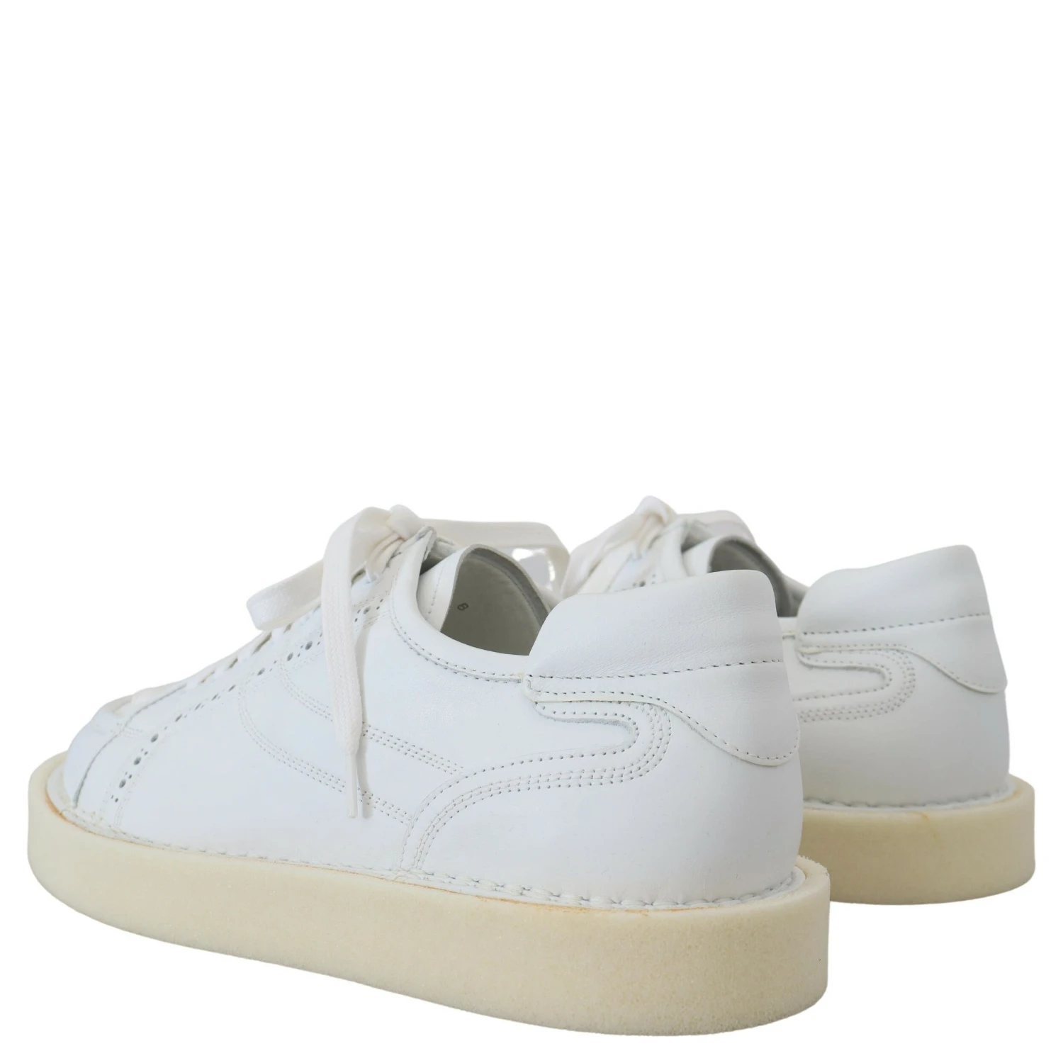 White Leather Low Top Oxford Sneakers Casual Shoes