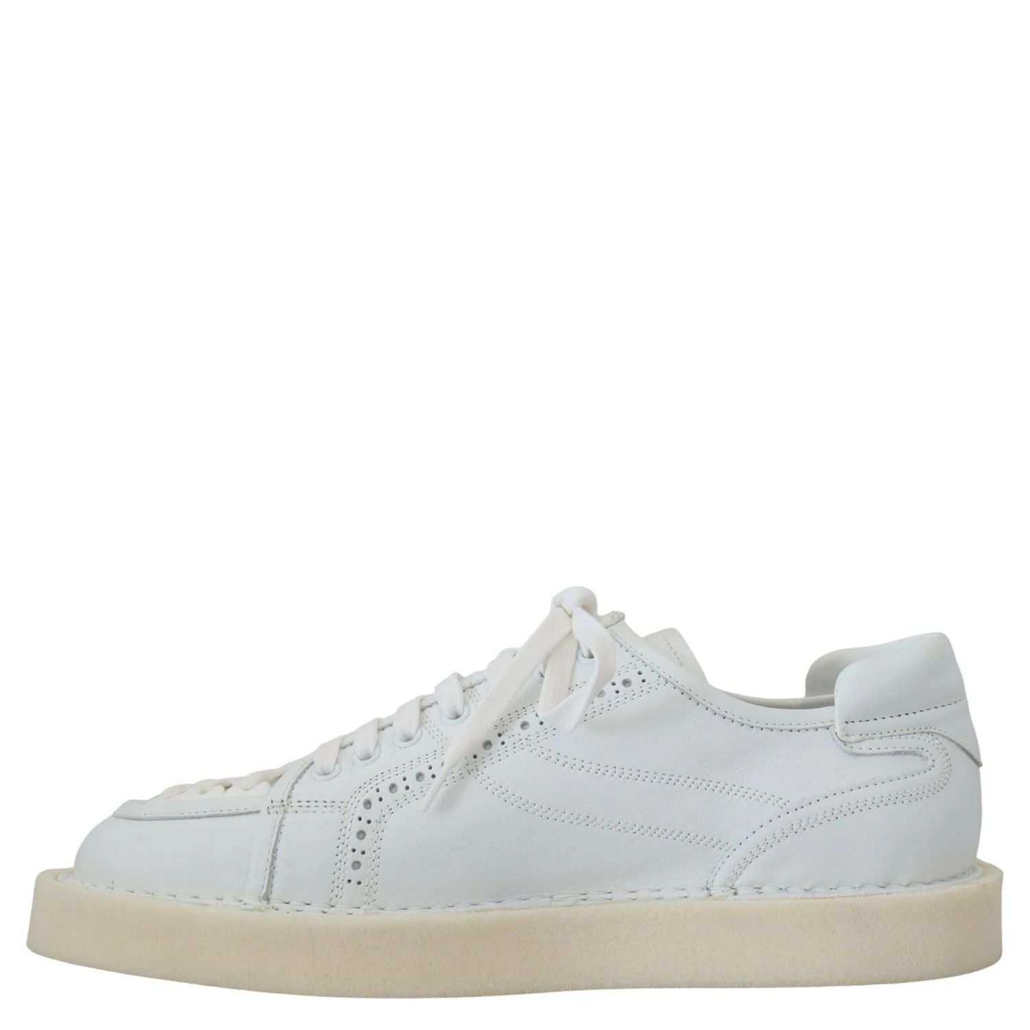 White Leather Low Top Oxford Sneakers Casual Shoes