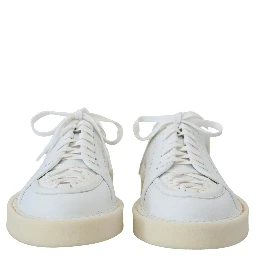 White Leather Low Top Oxford Sneakers Casual Shoes