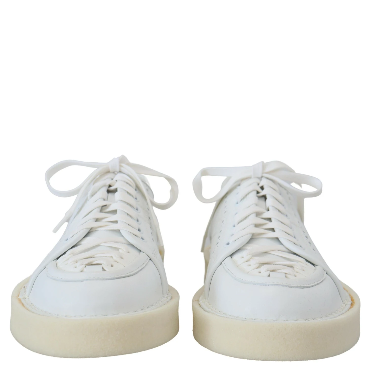 White Leather Low Top Oxford Sneakers Casual Shoes