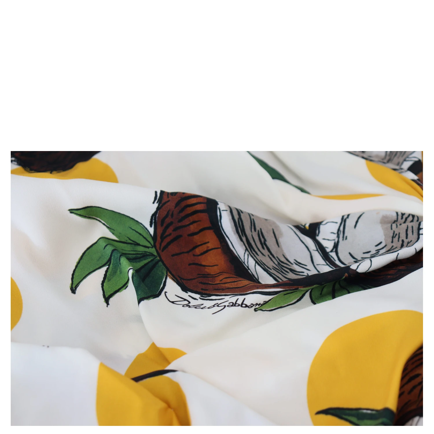 White Coconut Print Sheath Mini Silk Dress