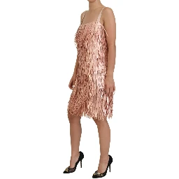 Pink Tinsel Sleeveless Shift A-line Dress