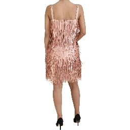 Pink Tinsel Sleeveless Shift A-line Dress
