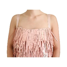 Pink Tinsel Sleeveless Shift A-line Dress