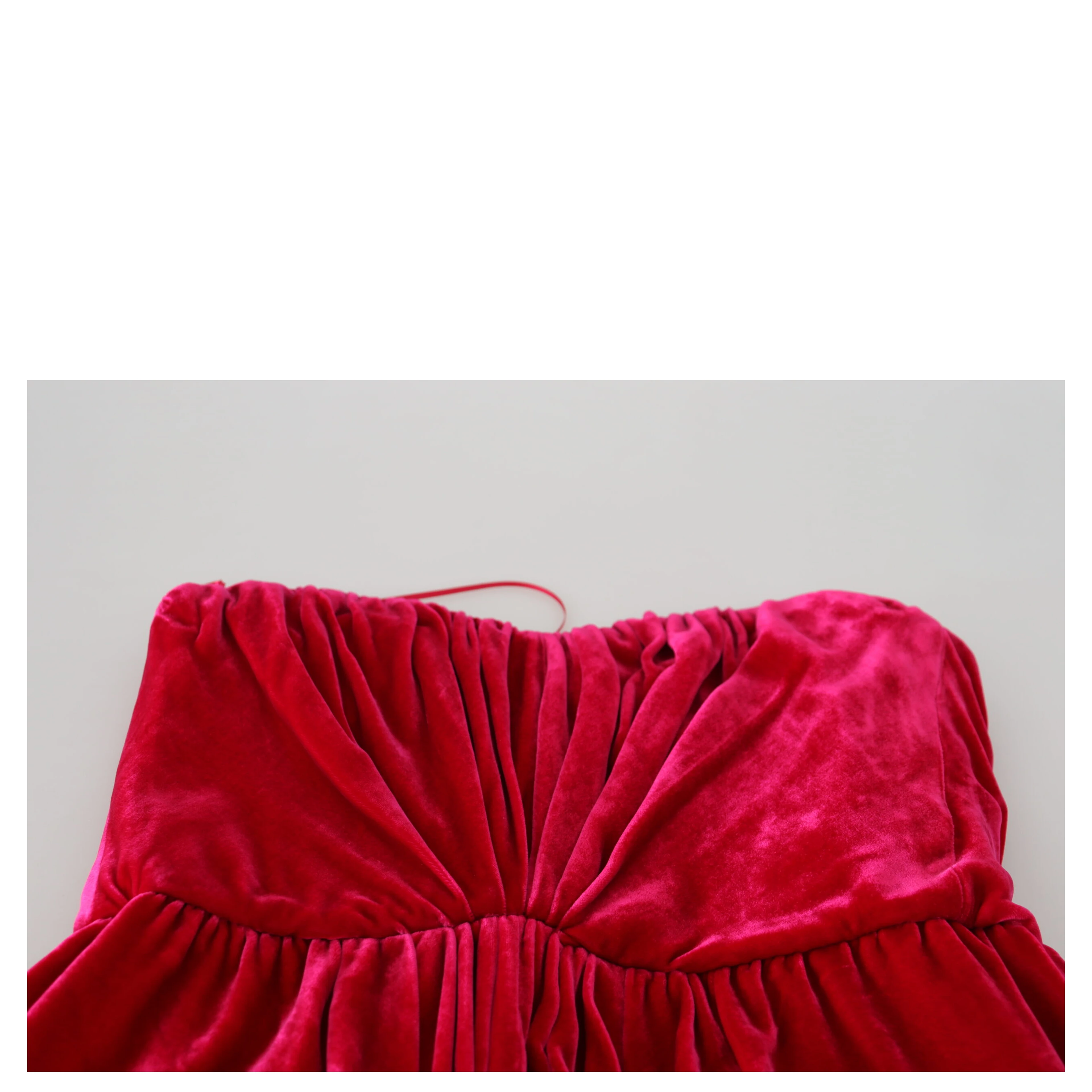 Pink Viscose Stretch Strapless A-line Dress