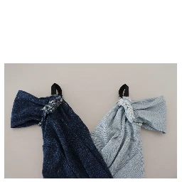 Two Tone Blue Patchwork Denim Mini Dress
